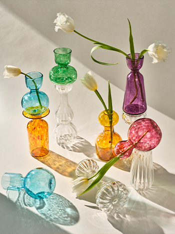 Colored Glass Bud Vase